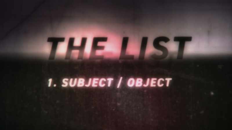 We're talking about subject, object