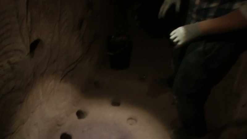 We've drilled the holes into the ground here, in different patterns