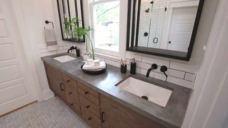 We've got the marble floors, concrete countertops