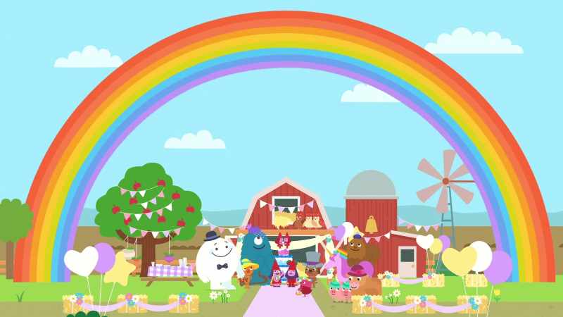 We've never had a wedding rainbow before