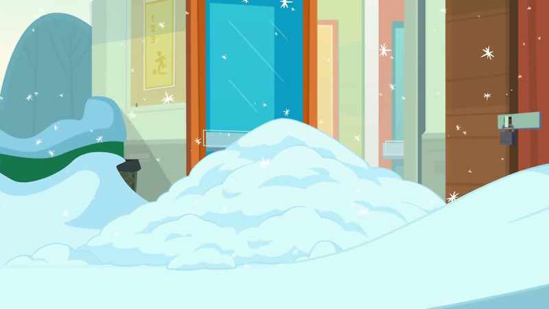 (Wham, snow thumps)