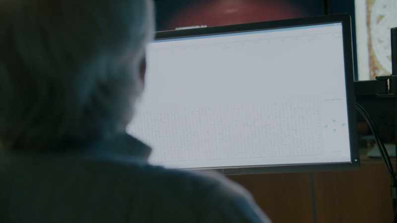 What appears is a message unlike any he's seen before
