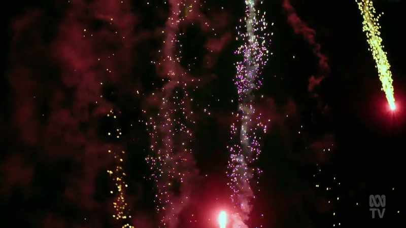 What gives these fireworks their distinctive red glare?