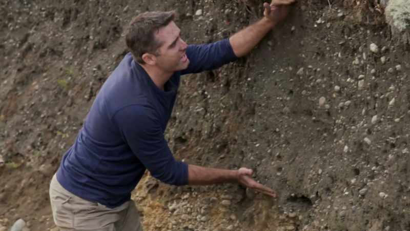What we got is a 2.5' section of really dark dirt