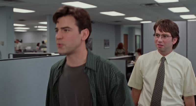 PETER YOU'RE IN DEEP SHIT YOU WERE SUPPOSED TO COME IN ON SATURDAYWHAT WERE YOU DOING MICHAEL I DID NOTHINGI DID ABSOLUTELY NOTHING AND IT WAS EVERYTHING THAT I THOUGHT IT COULD BE