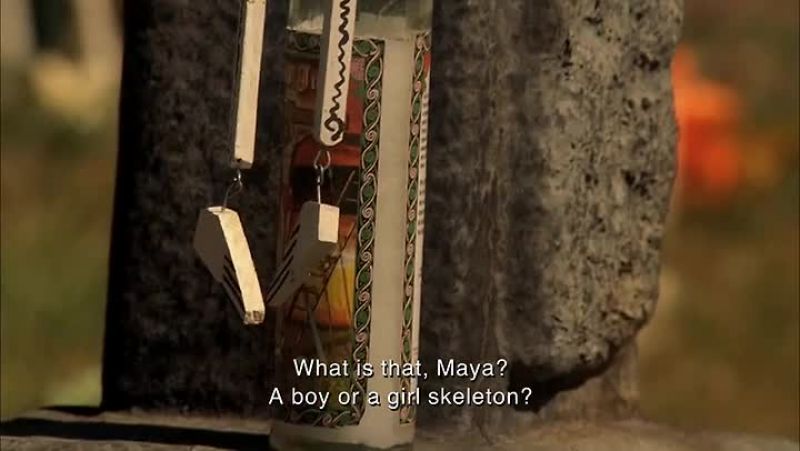 What is that, Maya, a boy or a girl skeleton?