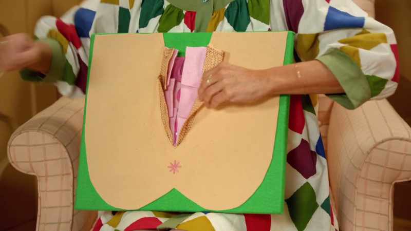 What we want to do is pin back the labia like so