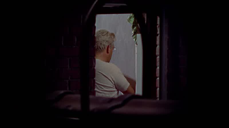 Is he cleaning houseHe's washing down the bathroom wallsHm must have splattered a lotWell why not That's what we're all thinkingHe killed her in there he has to clean up those stainsOh Stella your