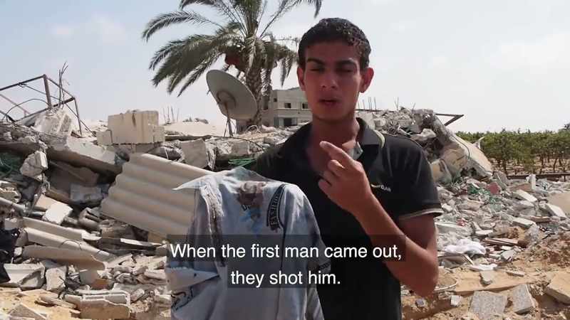 When they came out, they shot the first man