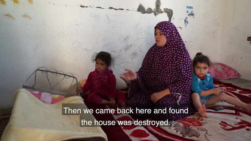 When we returned, the house was destroyed, we slept one night among the ruins