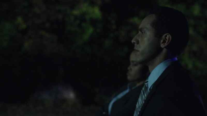 Where is he? - 9 o'clock, in the trees