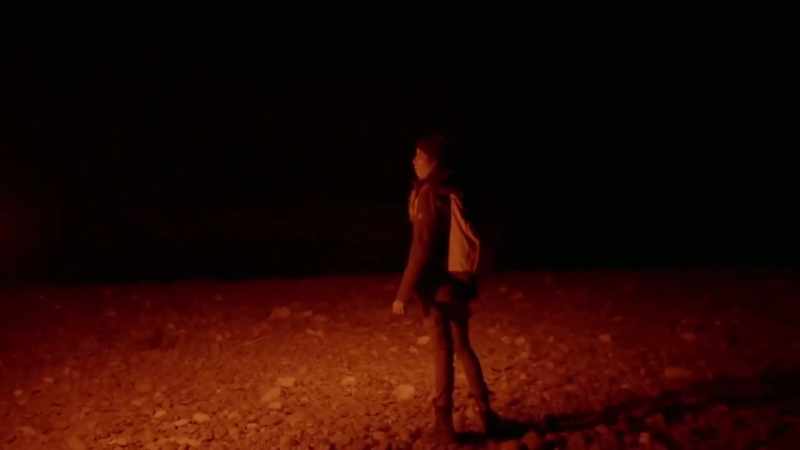 Where you saw that figure standing up on the ridge, how far down that way was it?