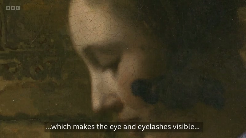 Which makes the eye and eyelashes visible