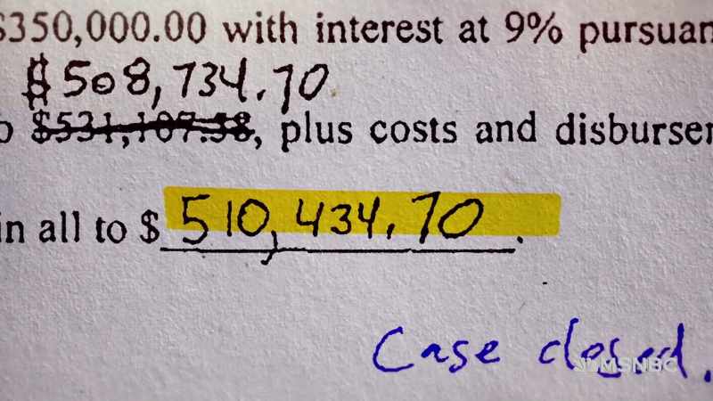 Which is now $500,000 if you can't post judgment interest