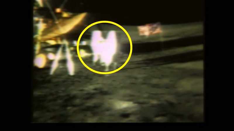 While the astronauts are busy near the LEM