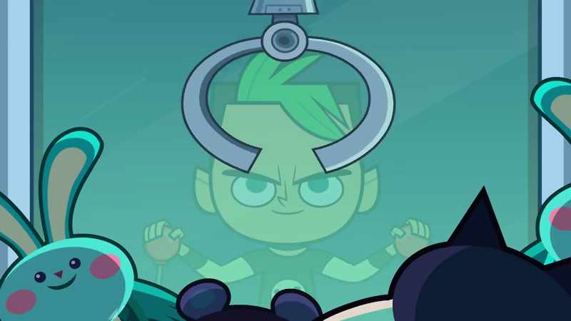 (Whirs, clank)