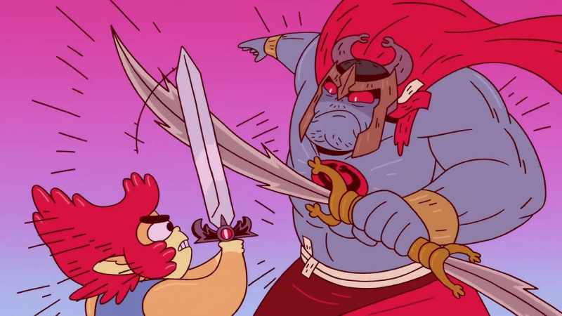 Whoa! -[swords clashing]