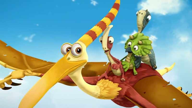 Whoa! The Dino Drone is going right over Mount Oblivion!