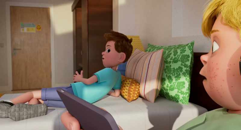 Why are you talking to your teddy bear? -Can't you just mind your own business?