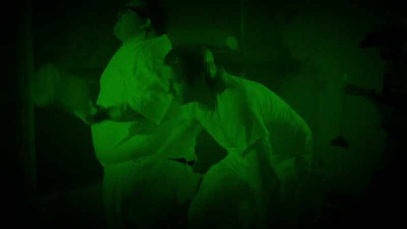 Why the fuck did we go down to the basement? [grunts]