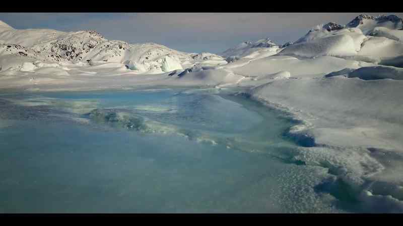 Wind and current fracture and pile up the ice