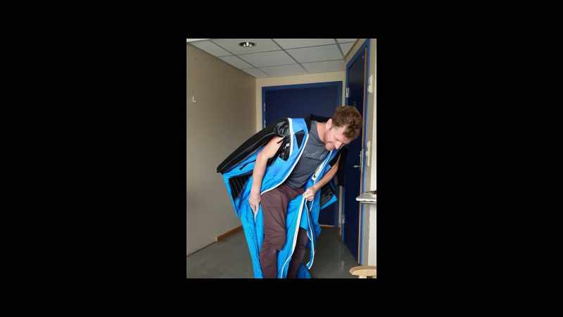 Wingsuit in the hospital. - [chuckles]