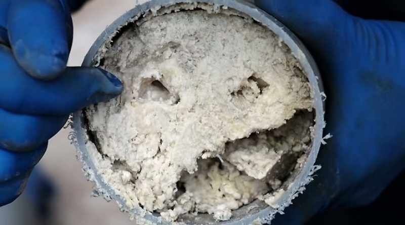 Wipes and sanitary products bind together with fat, oils