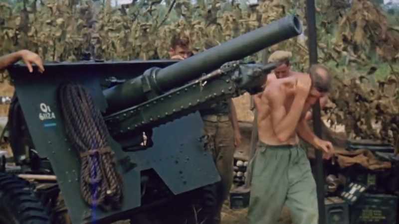 With a British field gun