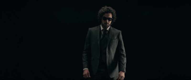 With a wig and a false beard. - Laugh