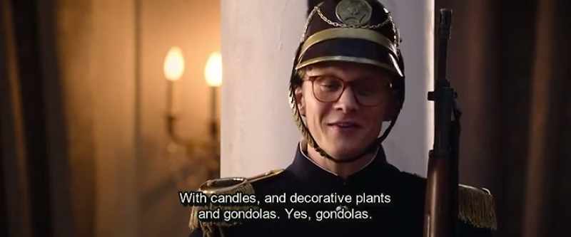 With candles, and decorative plants and gondolas. Yes, gondolas
