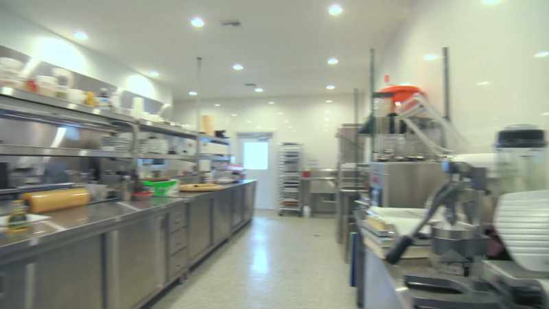 With the commercial kitchen