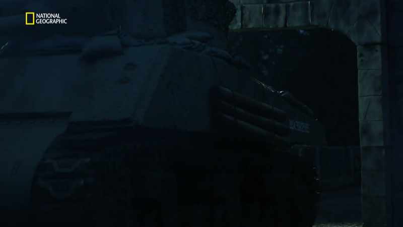 With the Sherman tank safely parked