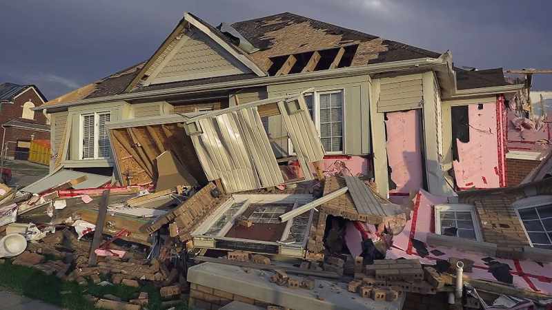 �With their community ravaged by the EF2 tornado
