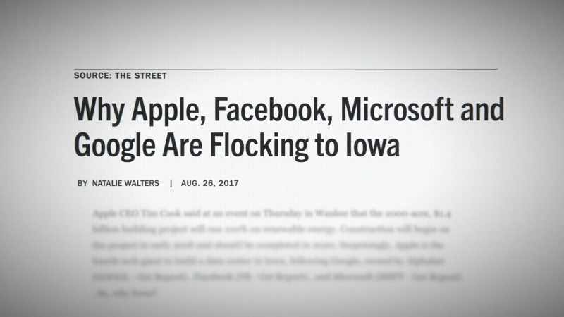 Within the last few years, Microsoft and Facebook created data centers in this region