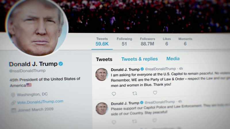 [woman] He was suspended from both Twitter and banned from Facebook