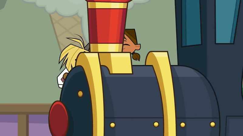 Woo-hoo! (Giggling) (Train whistles)