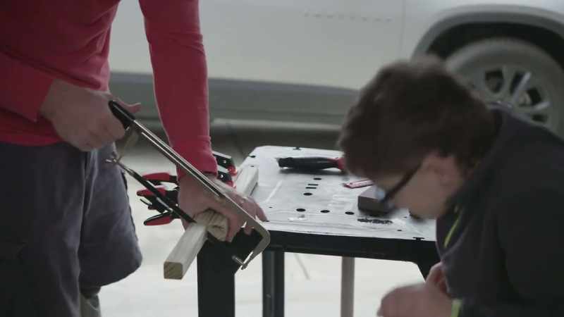 [wood clatters] [laughs] That is perfect