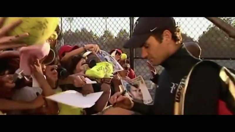World number one Roger Federer arriving for his match