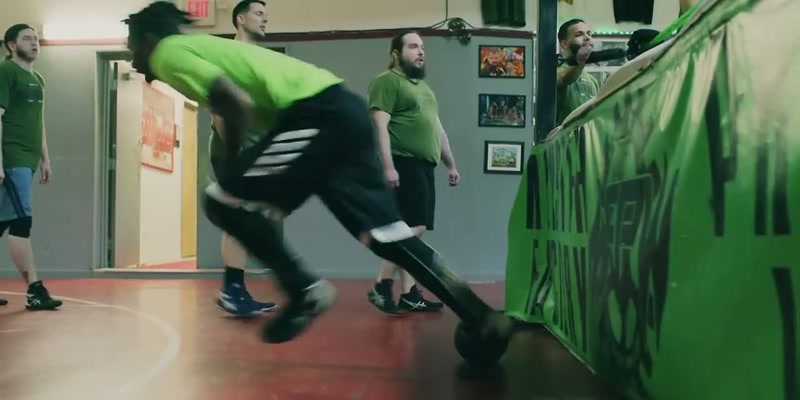 [wrestlers whooping]-[shouts]