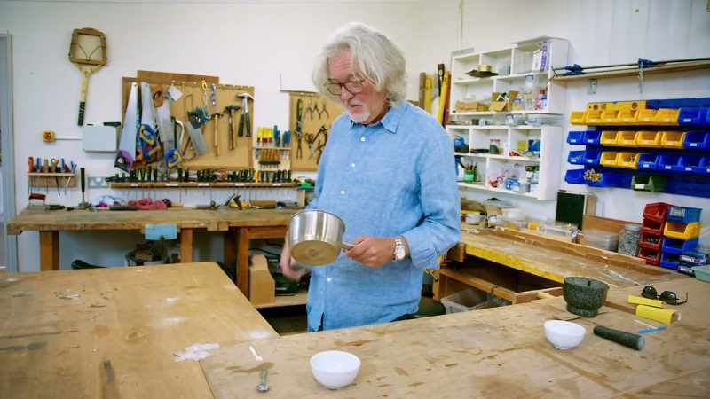 Yeah, a bit of broken pottery, that'll do. There you go