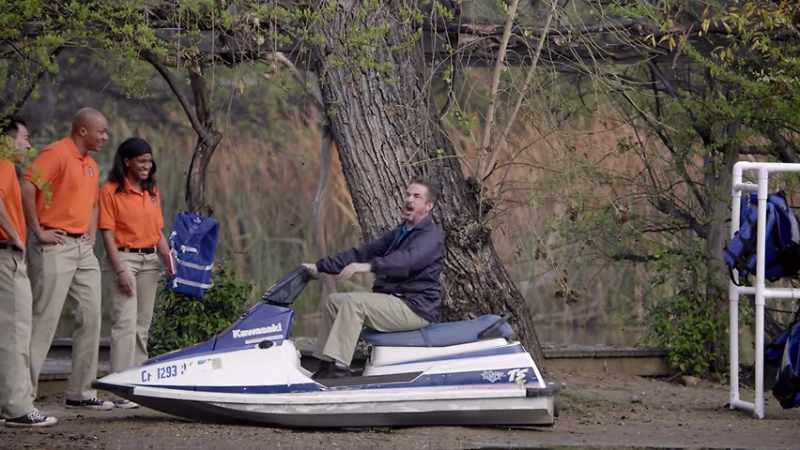 Yeah. Whoo! Jet skis are fun!