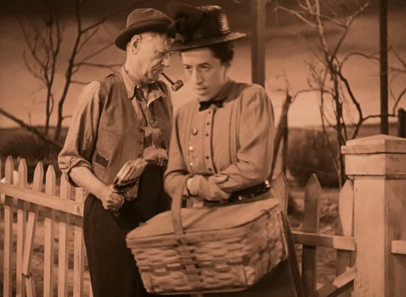 That dog's a menace I'm taking him to make sure he's destroyedDestroyed TotoOh you can't You mustn'tAuntie Em Uncle Henry You won't let her will youOf course we won'tUh will we EmPlease Aunt EmToto