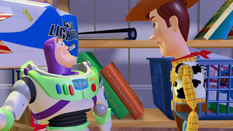 You actually think you're The Buzz LightyearOh all this time I thought it was an actHey guys look It's the real Buzz LightyearYou're mocking me aren't you Oh no no No no no no noBuzz look An alien