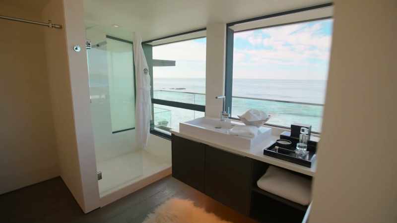 You can literally shower while watching the waves crash