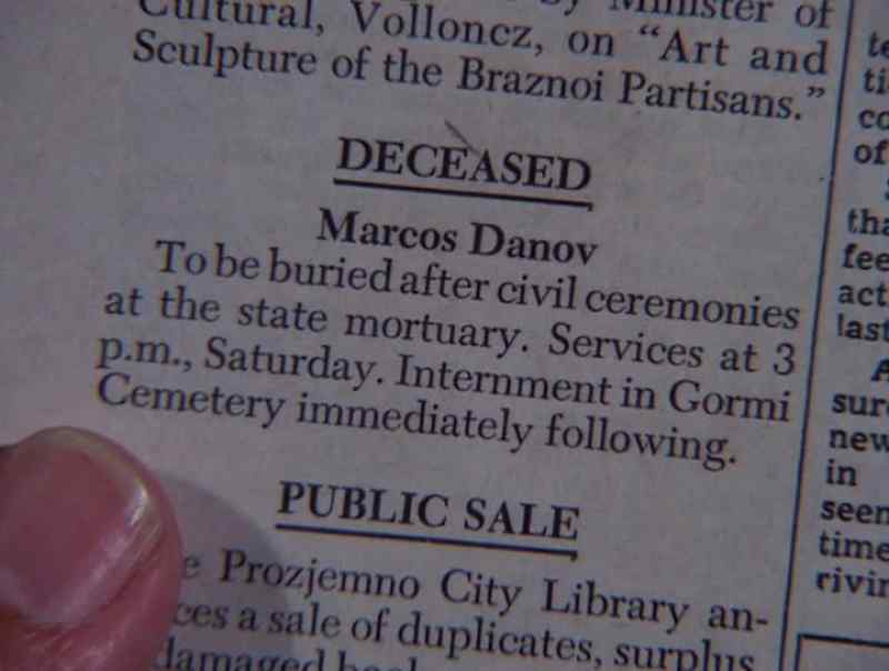 YOU CHECKED INTO THIS MARCOS DANOV?