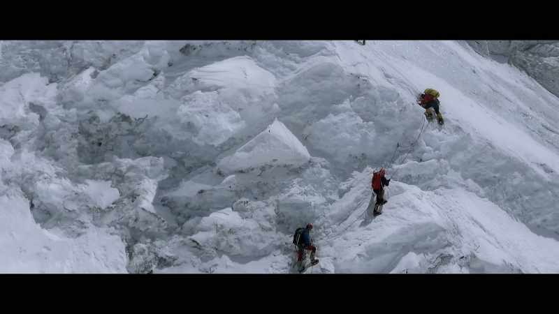You clip into a fixed line that has been set by Sherpas