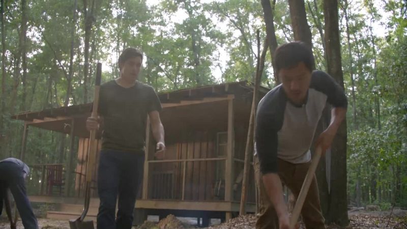 You find anything under the cabin? - No