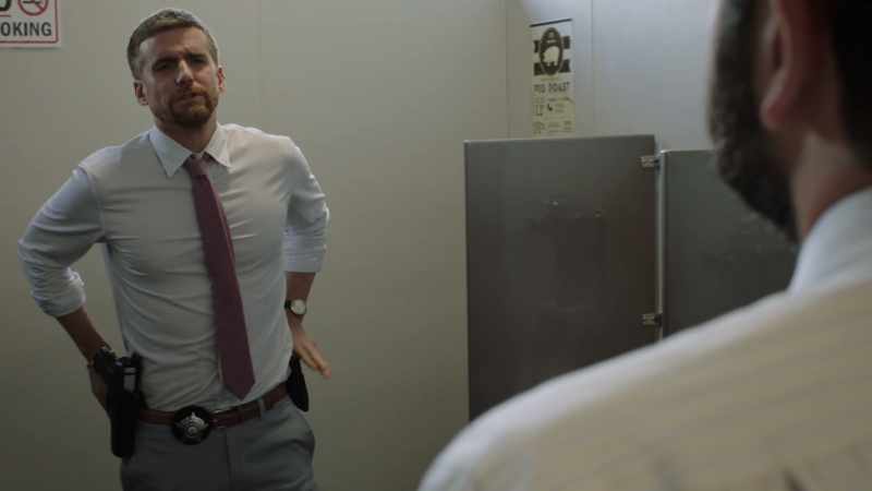 You finished? - [urinal flushes]