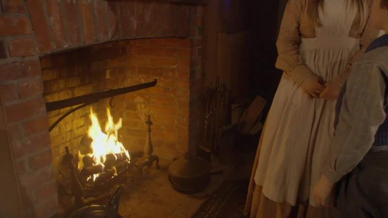 You hang the turkey over the fire