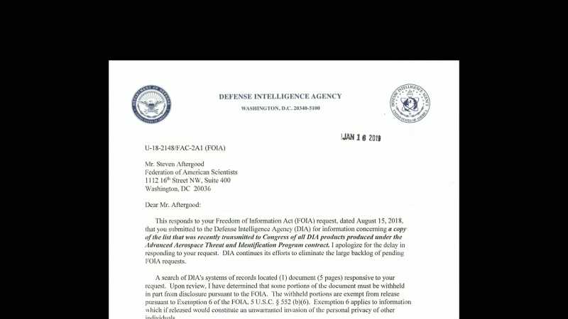 You know, the Advanced Aerial Threat Identification Program